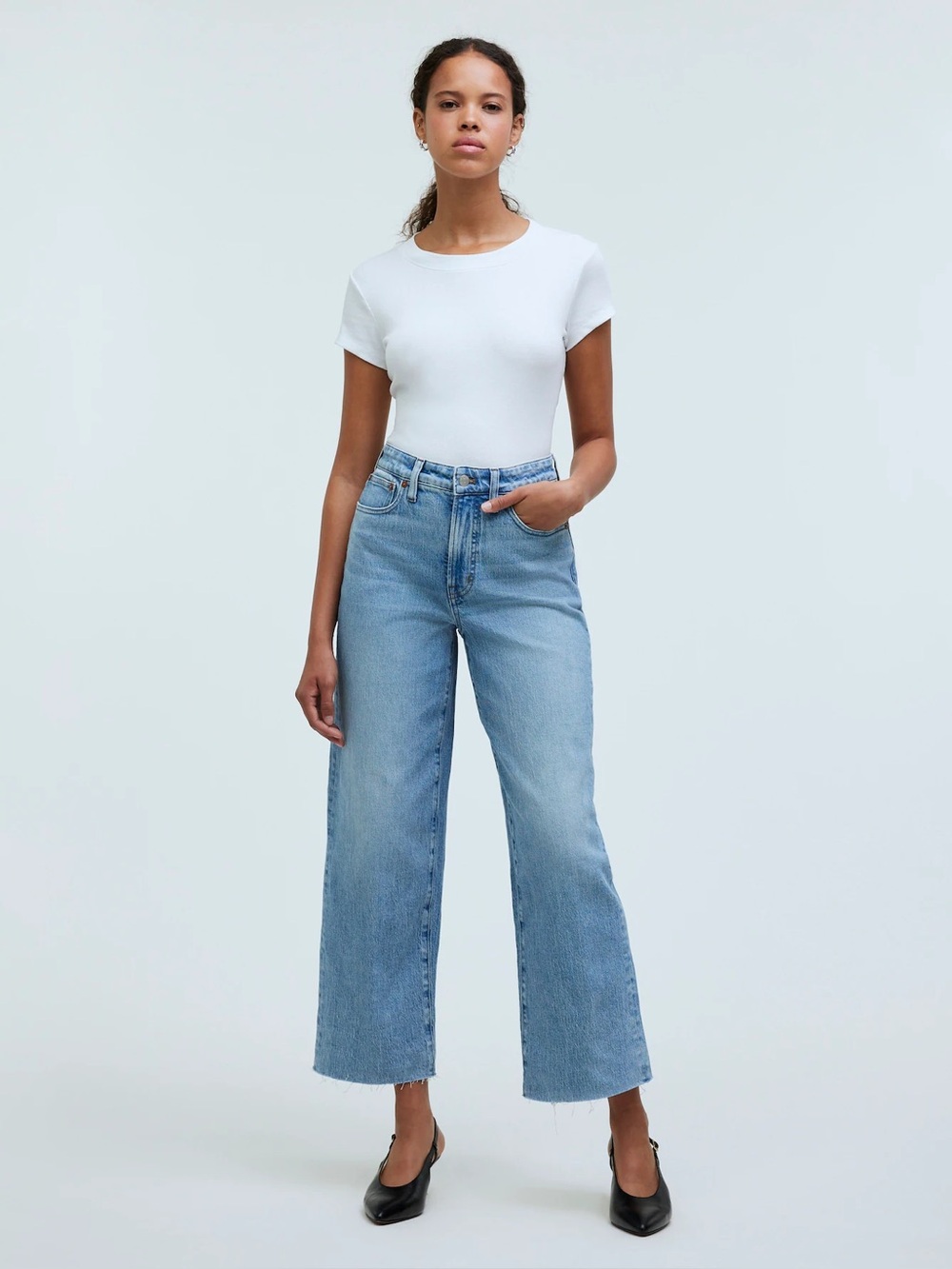 Madewell Curvy Perfect Vintage Wide Leg Crop Jean size 28 Altoona Wash
